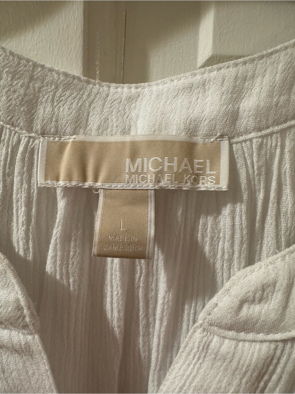Michael Kors White Gauze Split-Neck Pullover Tunic - Picture 2 of 4